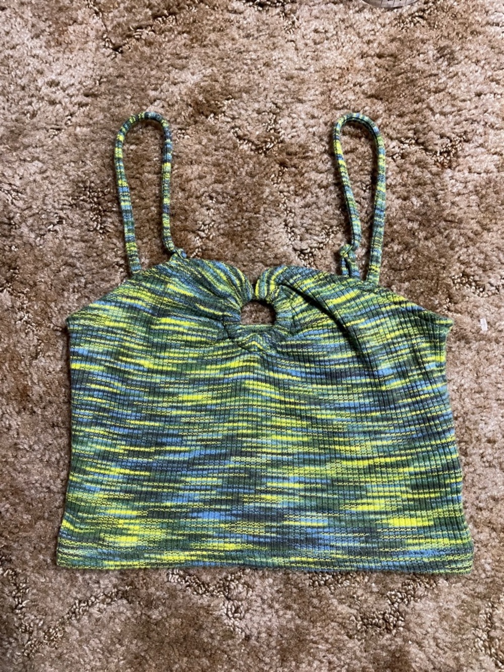 American Eagle Soft Knit Green‎ Cropped Tank Size Small